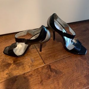 Black strappy heels